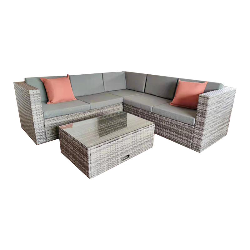 Set sofa perabot anyaman tali taman luar moden